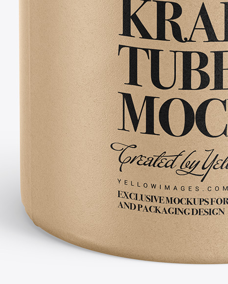 Kraft Tube Mockup - Front View (High-Angle Shot)