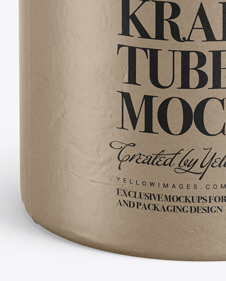 Textured Kraft Tube Mockup - Front View (High-Angle Shot)