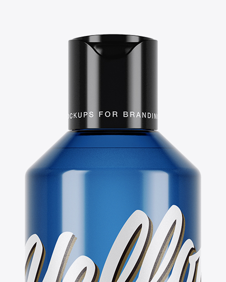 Blue PET Cosmetic Bottle Mockup