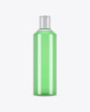 Clear PET Bottle With Green Liquid Mockup