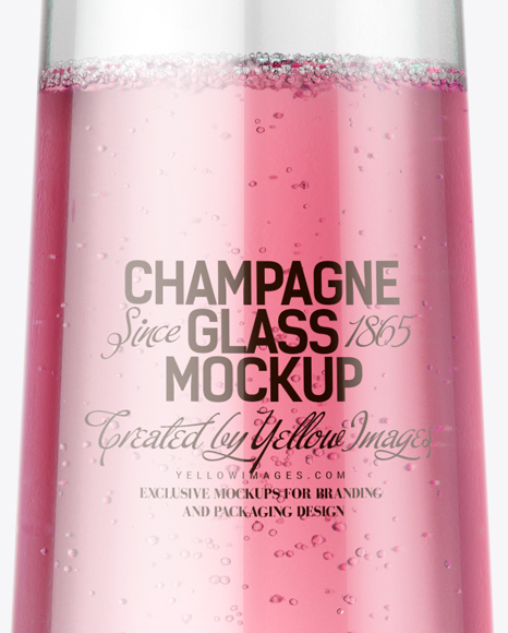 Pink Champagne Glass Mockup