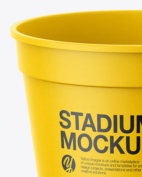 Paper Stadium Cup Mockup - Front View (High Angle Shot)