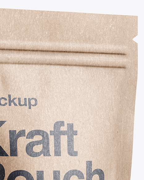 Kraft Stand-Up Pouch Mockup - Half Side View