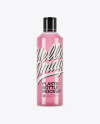 Clear PET Bottle With Pink Liquid Mockup