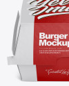 Paper Burger Box Mockup - Front View (High-Angle Shot)