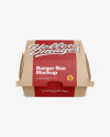 Kraft Burger Box Mockup - Front View (High-Angle Shot)