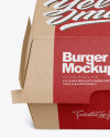 Kraft Burger Box Mockup - Front View (High-Angle Shot)