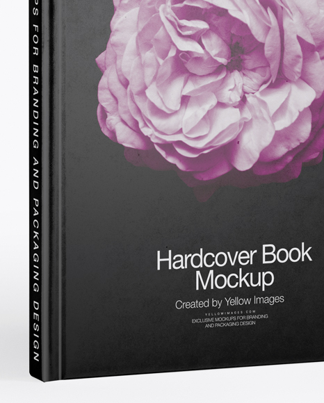 Hardcover Book Mockup - Half Side View