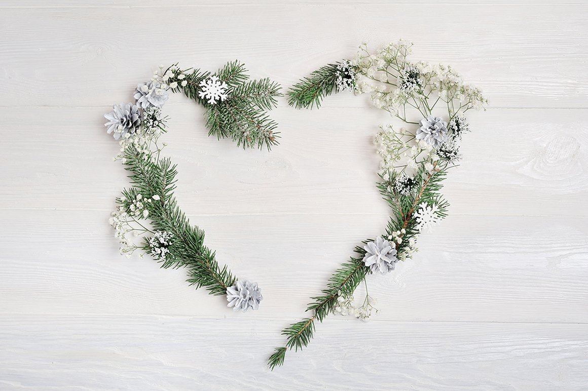 Christmas heart wreath