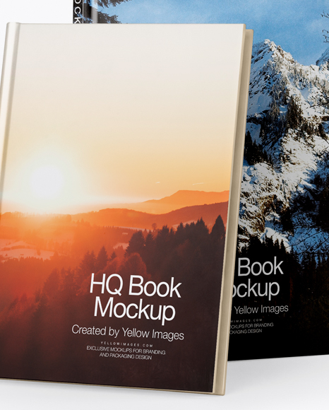 Two Hardcover Books Mockup