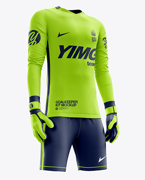 Men’s Full Soccer Goalkeeper Kit mockup (Hero Shot)