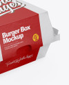 Paper Burger Box Mockup - Half Side View (High-Angle Shot)