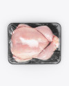 Tray With Raw Chicken Mockup - Top View