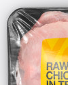 Tray With Raw Chicken Mockup - Top View