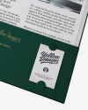 Kraft Folder with Papers and Envelope Mockup - Half Side View