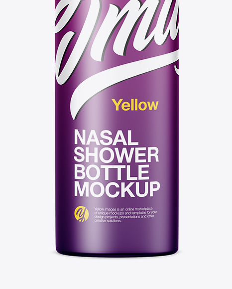 Nasal Shower Matte Metallic Bottle Mockup