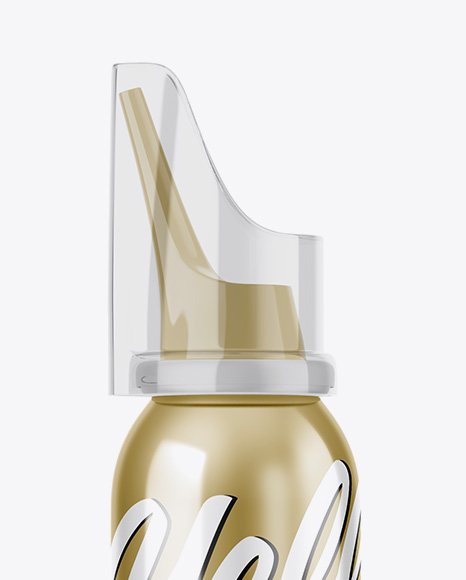 Nasal Shower Metallic Bottle Mockup