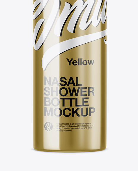 Nasal Shower Metallic Bottle Mockup