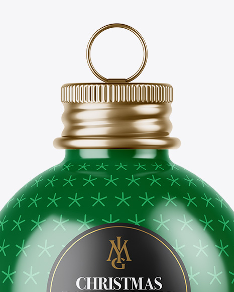 Glossy Christmas Bottle Mockup