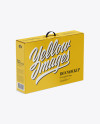 Glossy Carton Box With Handle Mockup - Half Side View (High-Angle Shot)