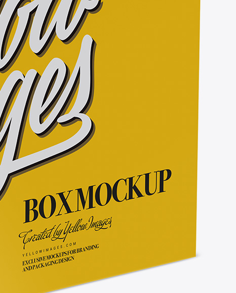 Glossy Carton Box With Handle Mockup - Half Side View (High-Angle Shot)