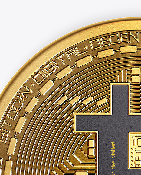 Golden Bitcoin Mockup