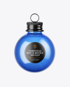 Blue Glass Christmas Bottle Mockup Blue Glass Christmas Bottle Mockup