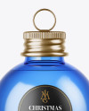 Blue Glass Christmas Bottle Mockup Blue Glass Christmas Bottle Mockup