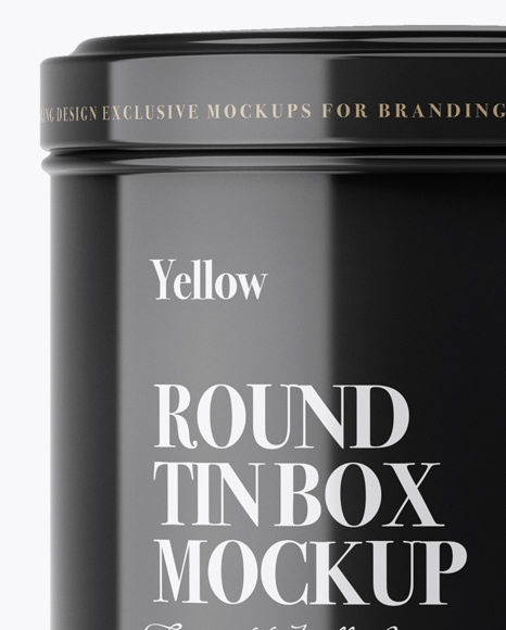 Glossy Round Tin Box Mockup