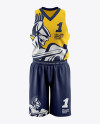 Basketball Kit w/ V-Neck Mockup - Front View