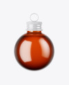 Amber Glass Christmas Bottle Mockup Amber Glass Christmas Bottle Mockup