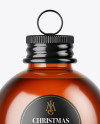 Amber Glass Christmas Bottle Mockup Amber Glass Christmas Bottle Mockup