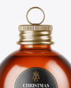 Amber Glass Christmas Bottle Mockup Amber Glass Christmas Bottle Mockup