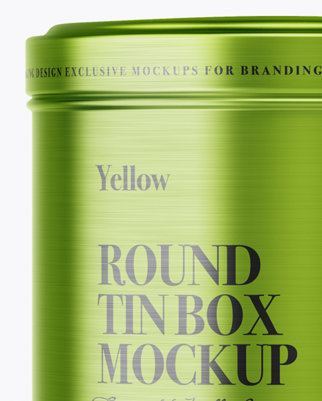 Textured Metallic Round Tin Box Mockup