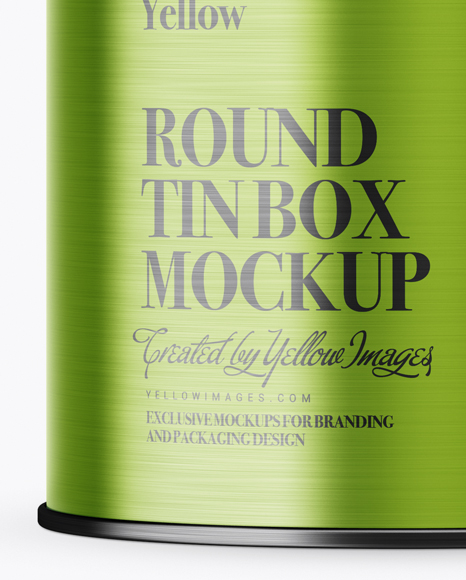 Textured Metallic Round Tin Box Mockup