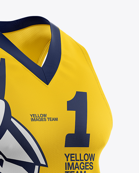 Basketball Kit w/ V-Neck Mockup - Half Side View