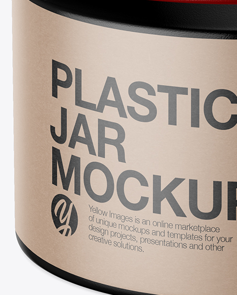 Plastic Jar Mockup - Front View (High-Angle Shot)