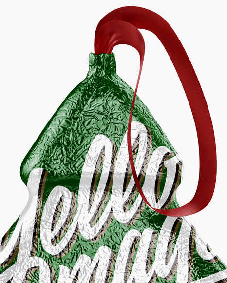 Сhristmas Chocolate Foil-Wrapped Tree Mockup - Front View