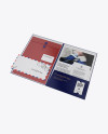 Matte Folder with Papers and Envelope Mockup - Half Side View (High-Angle Shot)