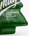 Сhristmas Chocolate Foil-Wrapped Tree Mockup - Half Side View