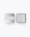Two Metallic Boxes with Label Mockup - Top View