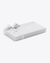 Gift Box Mockup - Half Side View (High-Angle Shot)