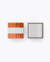 Two Wooden Boxes with Label Mockup - Top View Two Wooden Boxes with Label Mockup - Top View