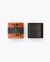 Two Wooden Boxes with Label Mockup - Top View Two Wooden Boxes with Label Mockup - Top View