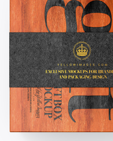 Two Wooden Boxes with Label Mockup - Top View Two Wooden Boxes with Label Mockup - Top View