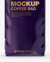 Glossy Coffee Bag with Valve Mockup - Front View