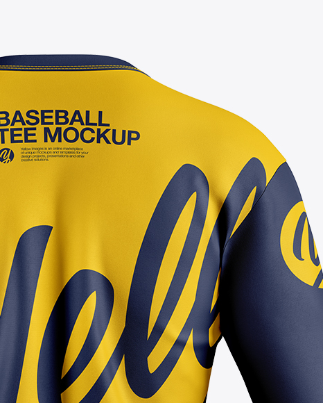 Men&#039;s Baseball T-shirt With Long Sleeves Mockup - Back View