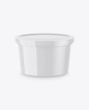 Glossy Plastic Container Mockup - Front View (High-Angle Shot)