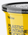 Glossy Plastic Container Mockup - Front View (High-Angle Shot)