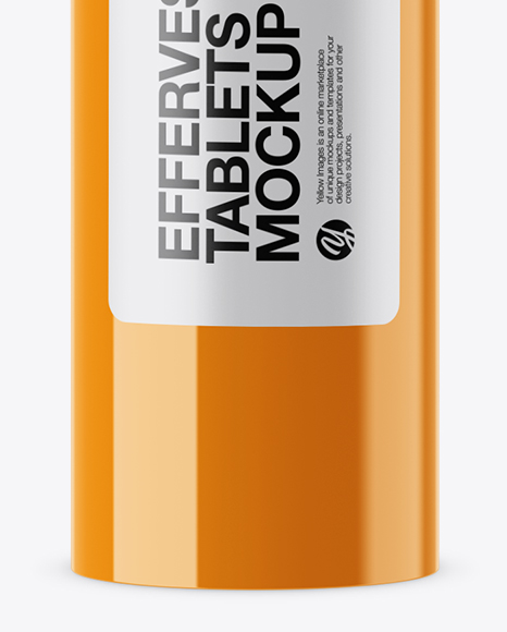 Glossy Effervescent Tablets Bottle Mockup